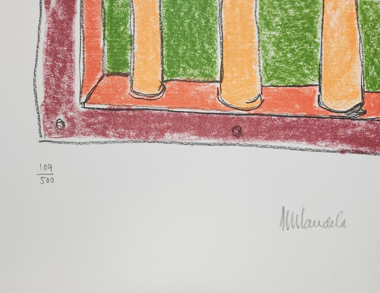 Nelson Mandela La finestra - 2002, litografia firmata e numerata in vendita 2
