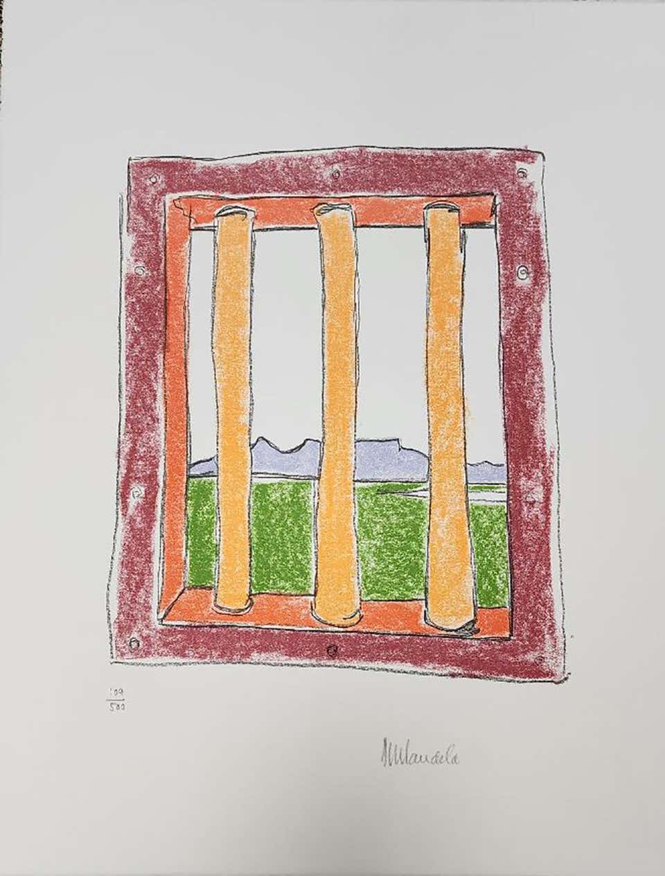 Nelson Mandela The Window - 2002, Lithograph Signed & numbered