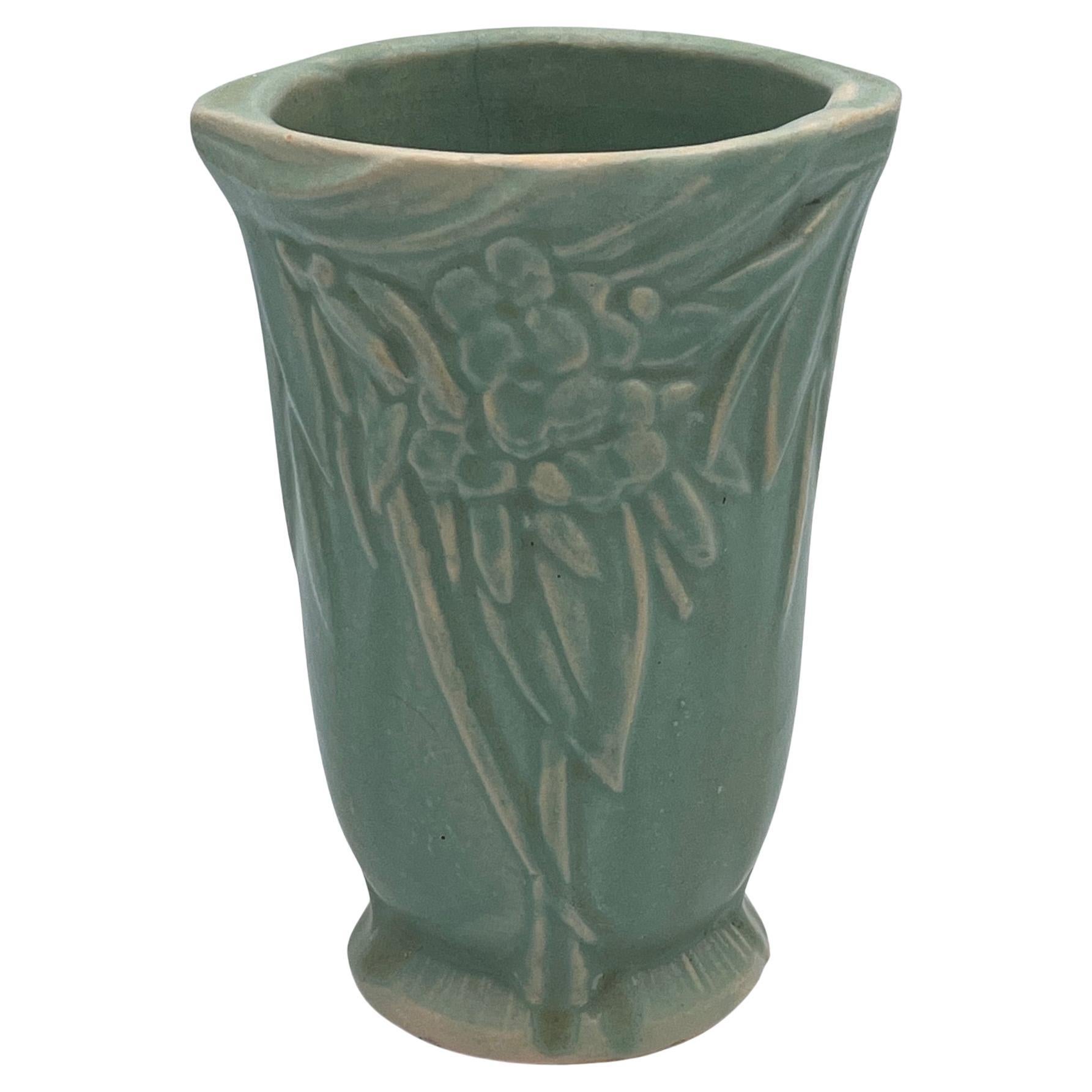 Nelson McCoy Green Leaves and Berries Ceramic Vase