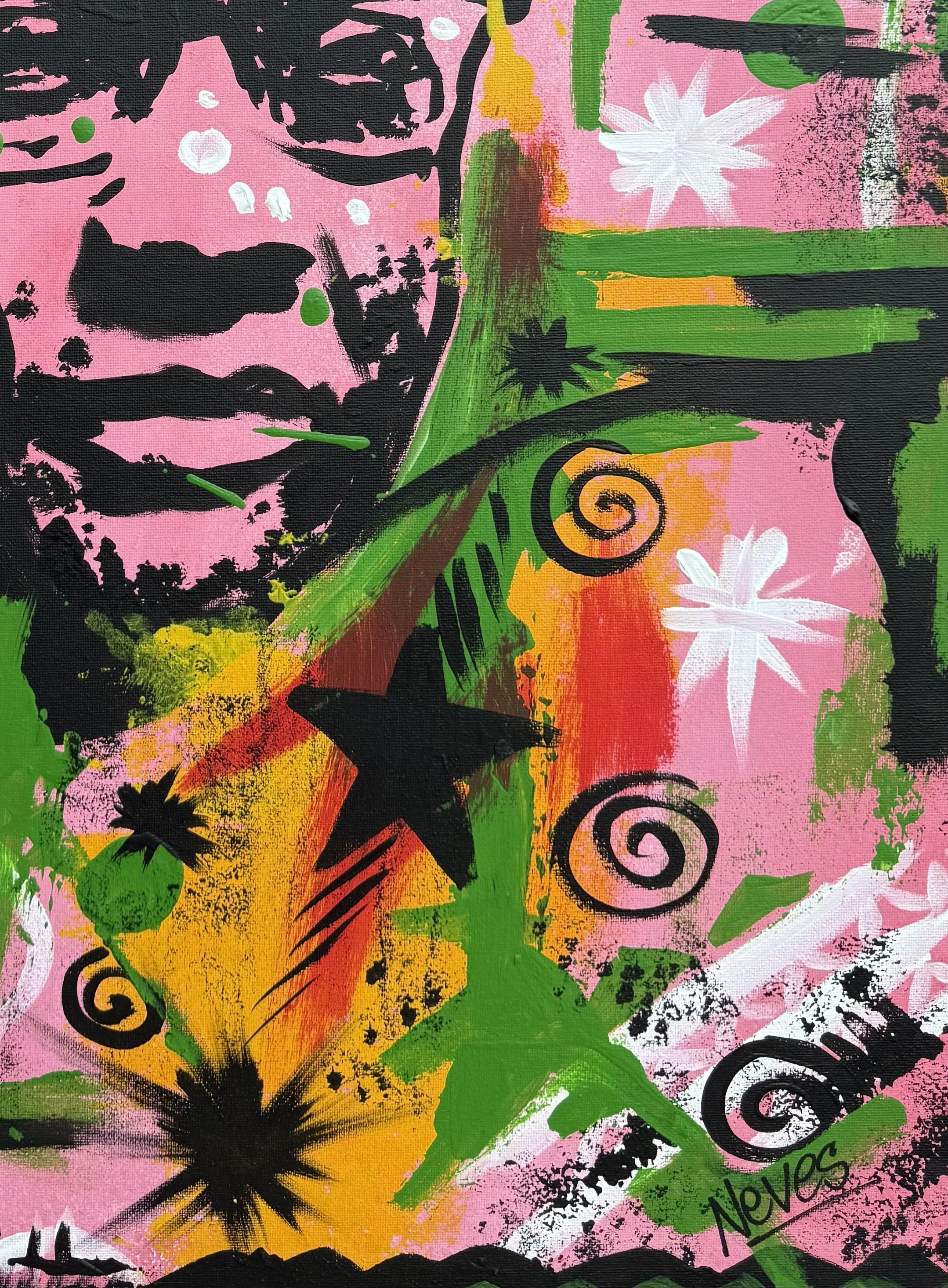 CABRAL Pittura acrilica colorata 2024 di Nelson Neves in vendita 1