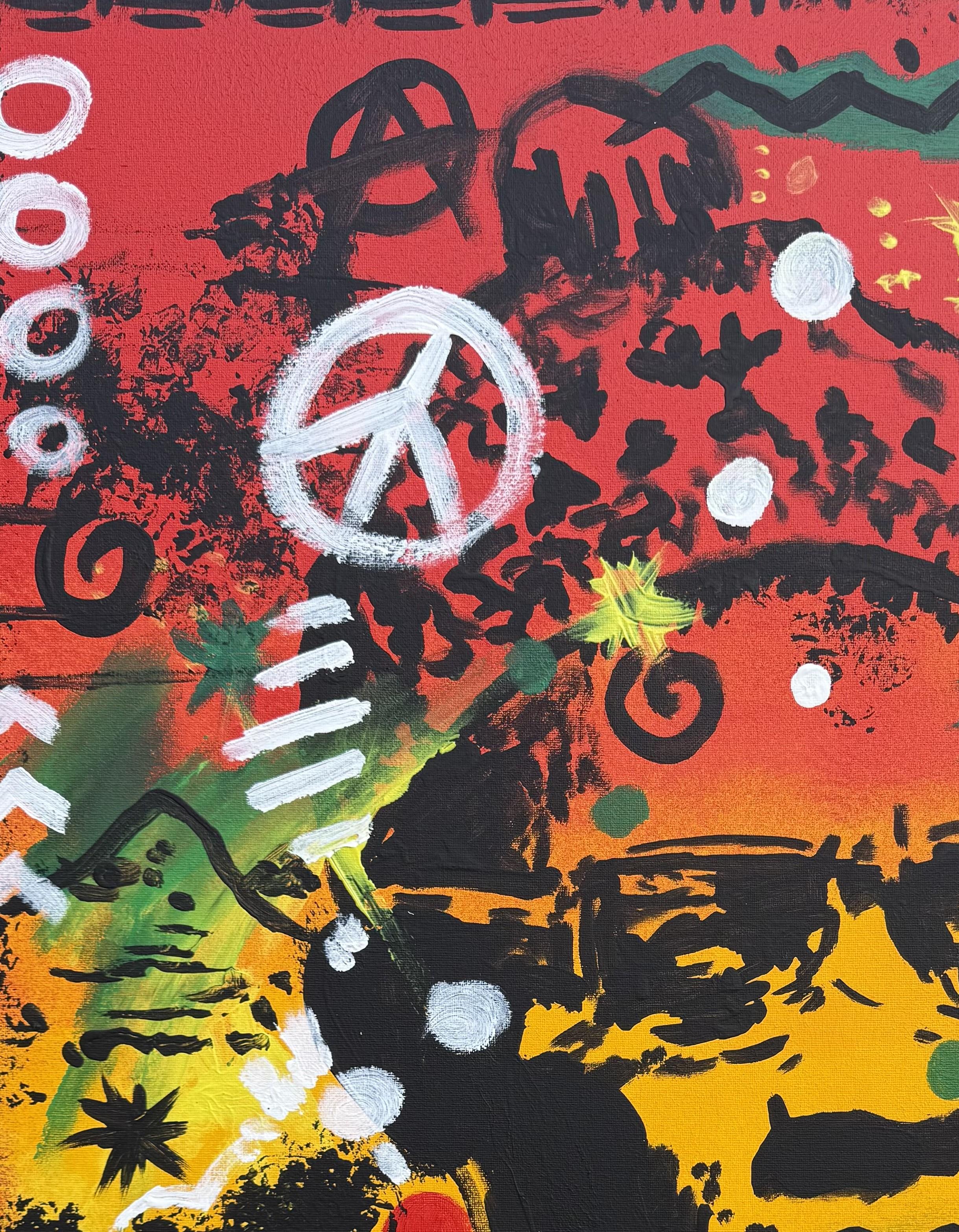 Portrait coloré acrylique de Nelson Neves 2024 en vente 1
