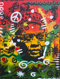 Portrait coloré acrylique de Nelson Neves 2024