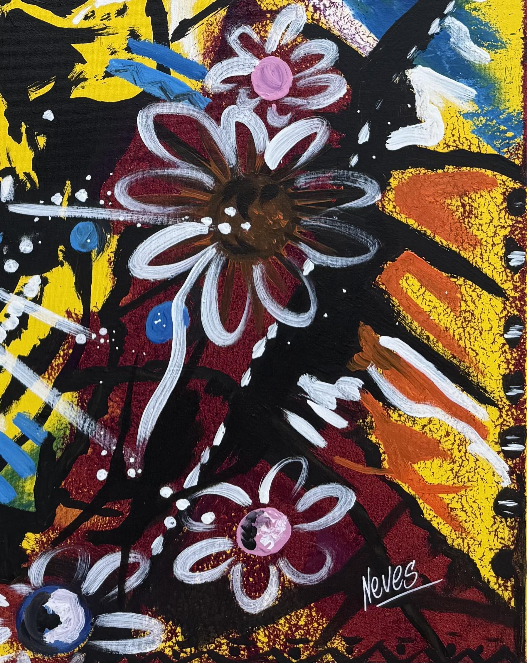 Cycle de vie - Colorful Skull Painting 1 (2023) by Nelson Neves For Sale 2