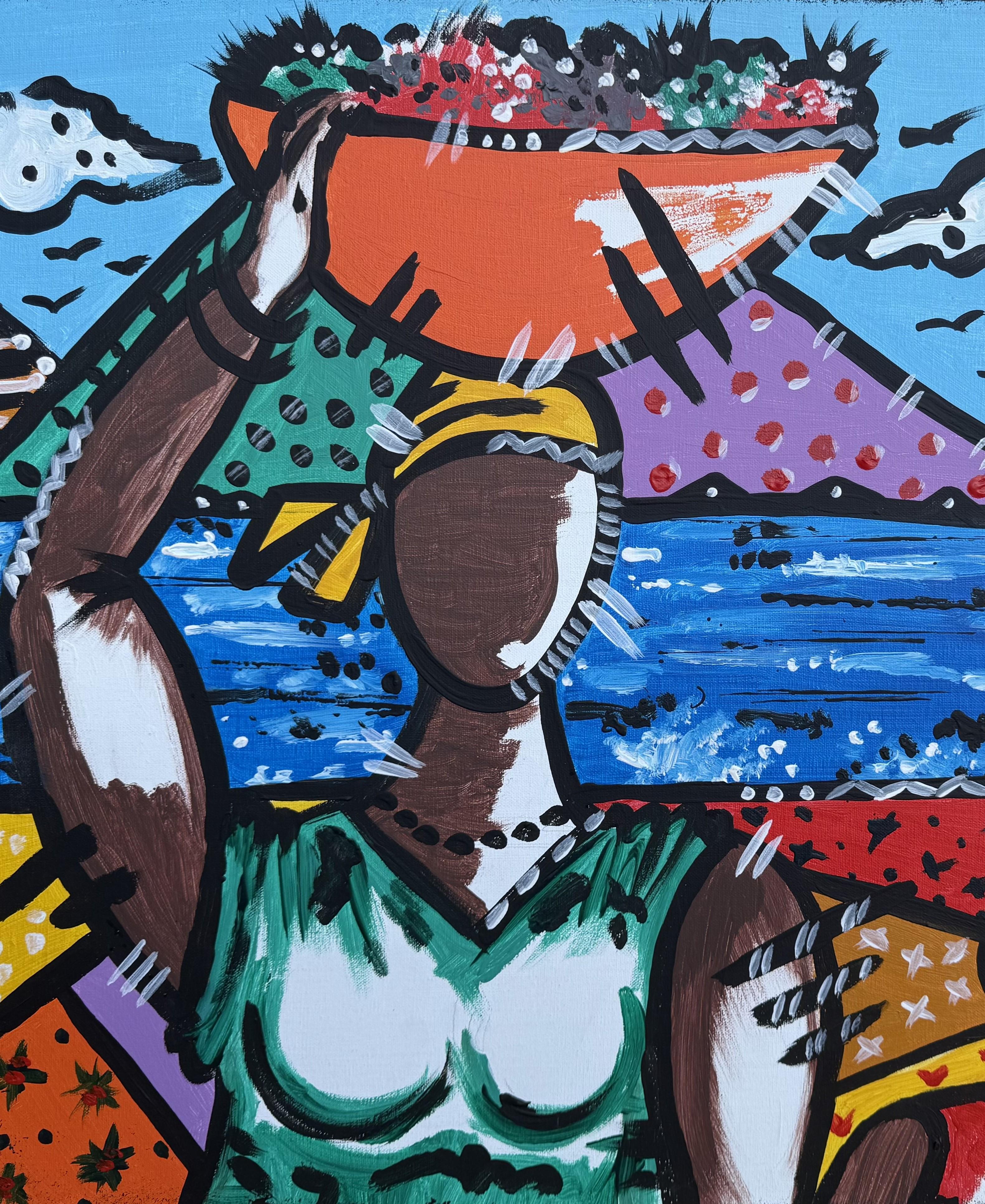 Hommage aux Femmes Africaines – Gemälde von Nelson Neves im Angebot 1