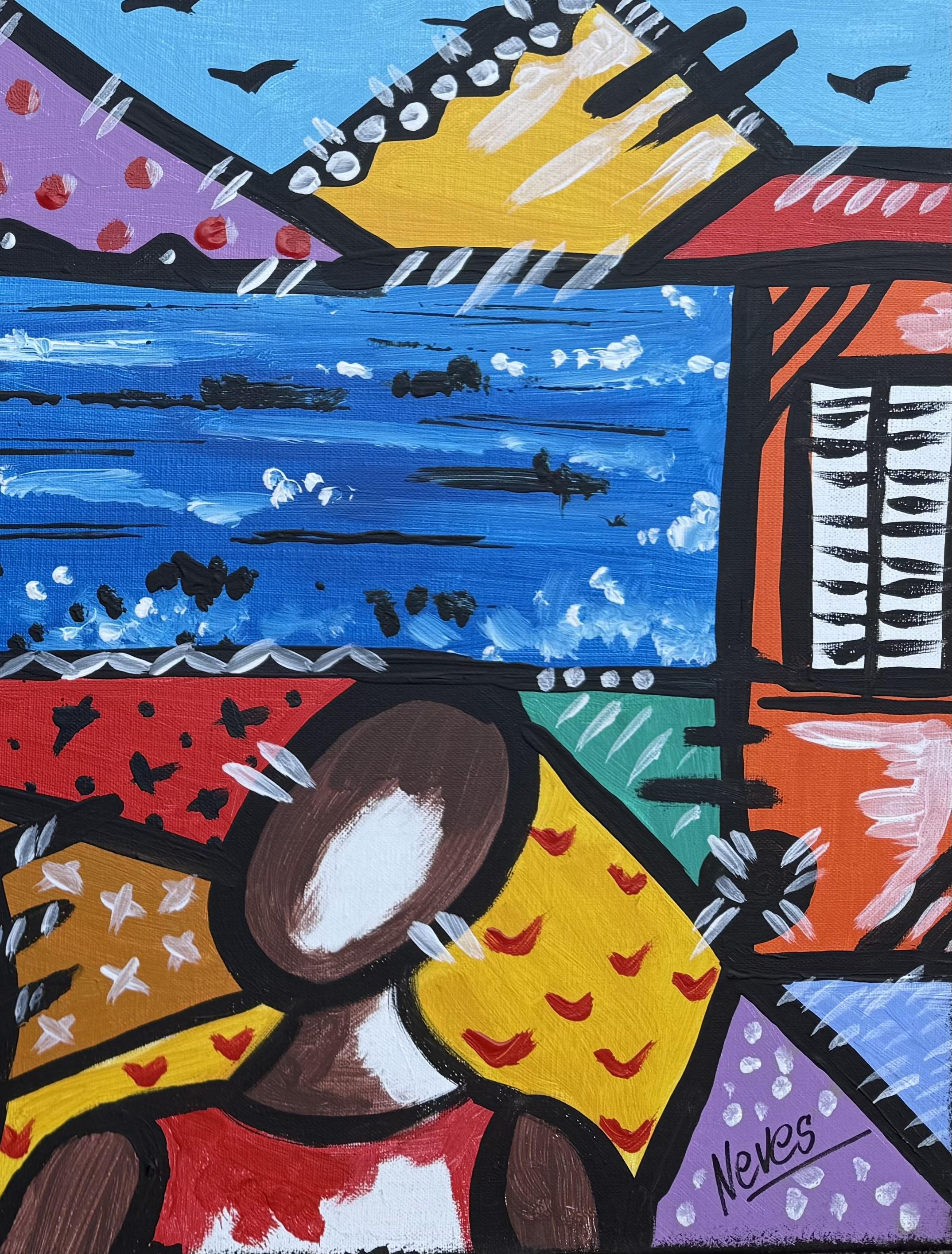 Hommage aux Femmes Africaines – Gemälde von Nelson Neves im Angebot 2