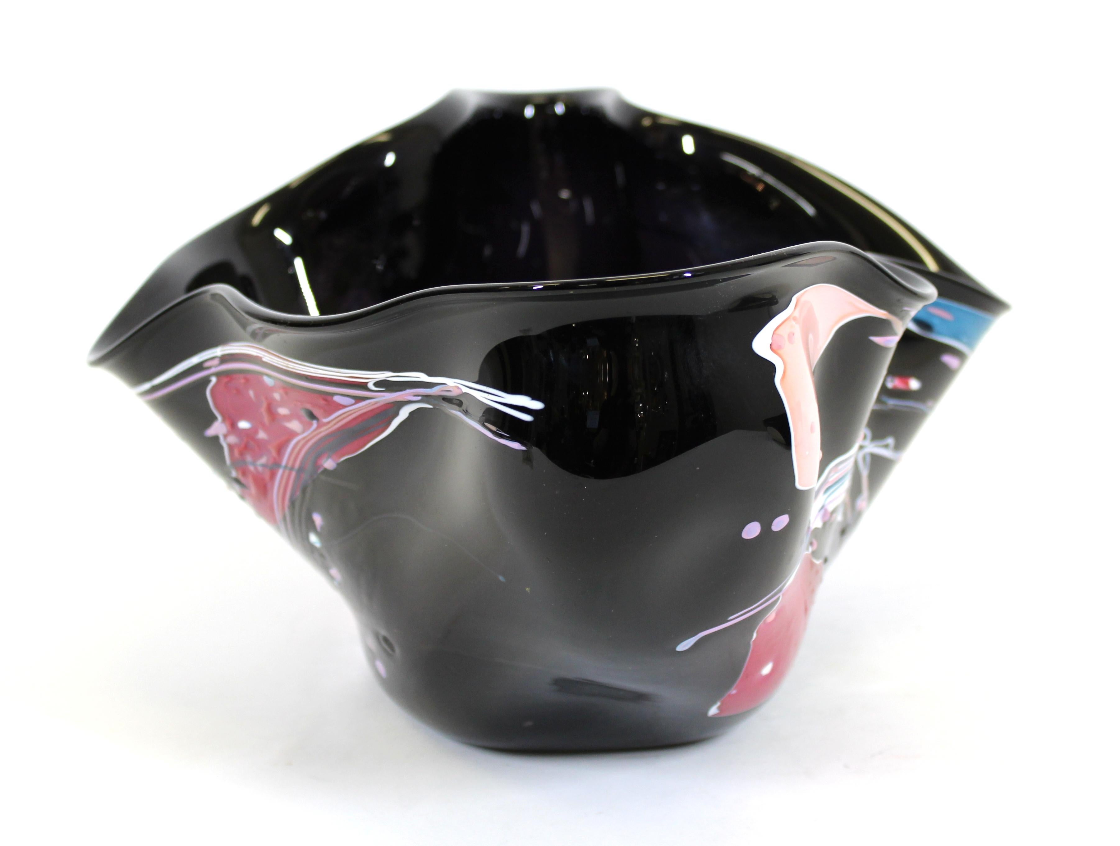 Post-Modern Nelson Postmodern Art Glass Bowl