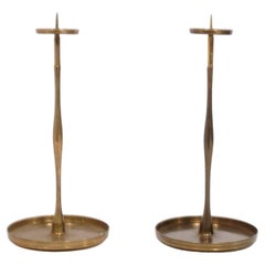 Retro Nelson Rockefeller Collection Asian Inspired Brass Candlesticks
