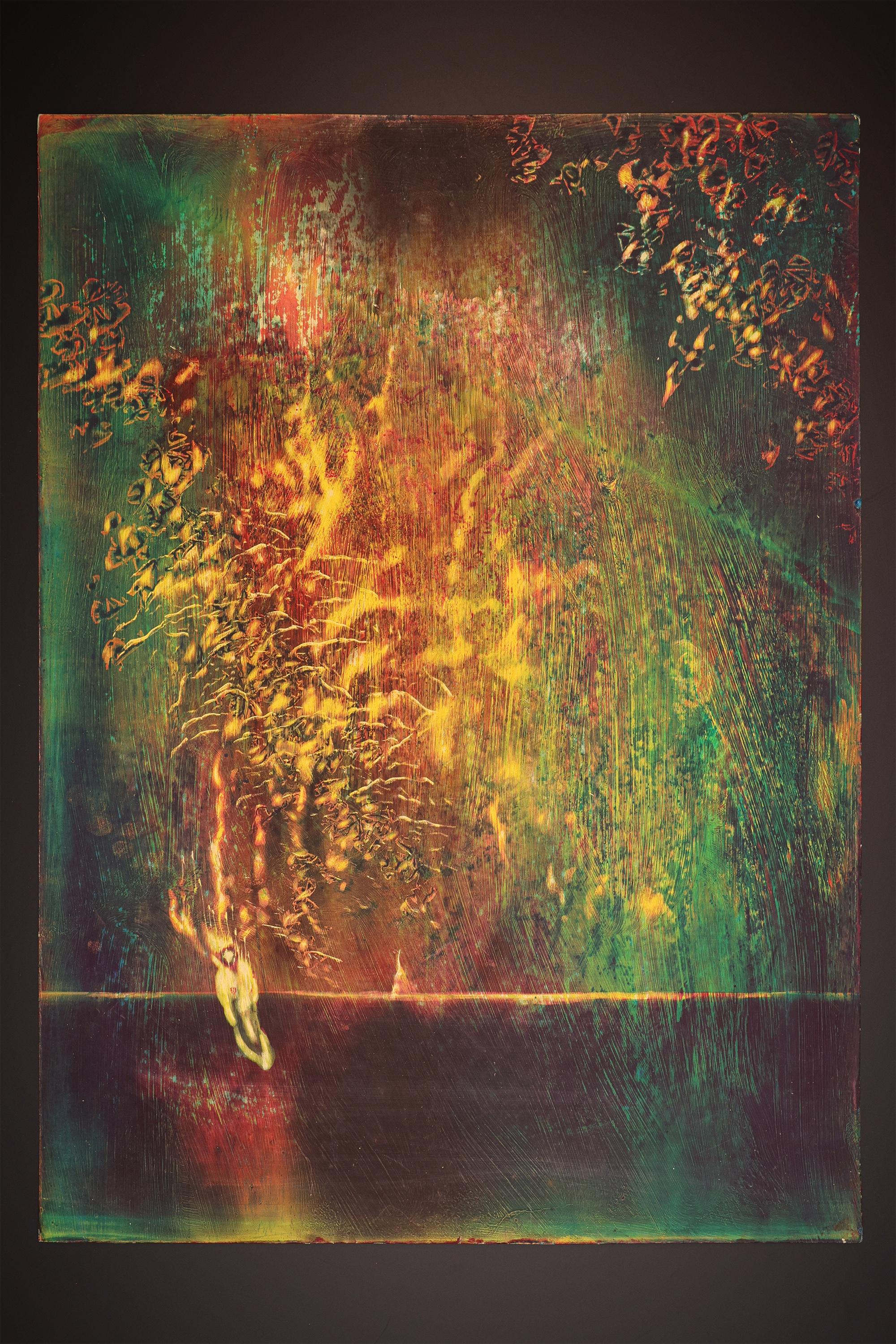 Artistics: Nelson Serob Shirvanyan
Lavoro: Pittura originale, opera d'arte fatta a mano, pezzo unico 
Mezzo: Acrilico su cartone 
Anno: 2002
Stile: Arte astratta, 
Titolo: L'allegoria in Dante 2,
Dimensioni: 17
