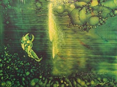 Allegory in Dante 3 Abstract Surrealism Painting Contemporary Art Original Green