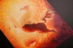 Lilit, Abstract Surrealism Painting Contemporary Art Original Red Horse