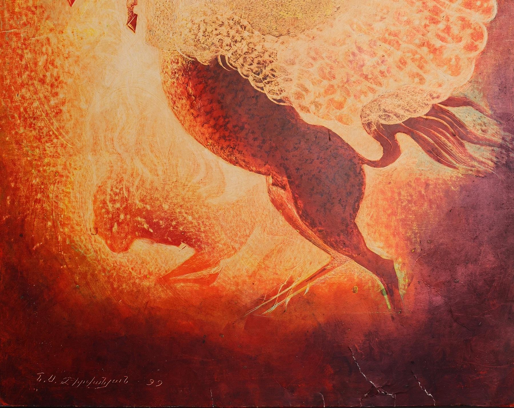 Lilit, Pintura Surrealismo Abstracto Arte Contemporáneo Original Caballo Rojo - Painting Impresionista de Nelson Serob Shirvanyan