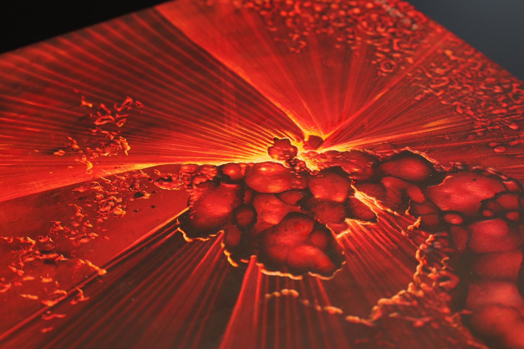 Sogni di cielo rosso, pittura astratta, arte contemporanea originale rossa e nera - Abstract Painting Rosso di Nelson Serob Shirvanyan