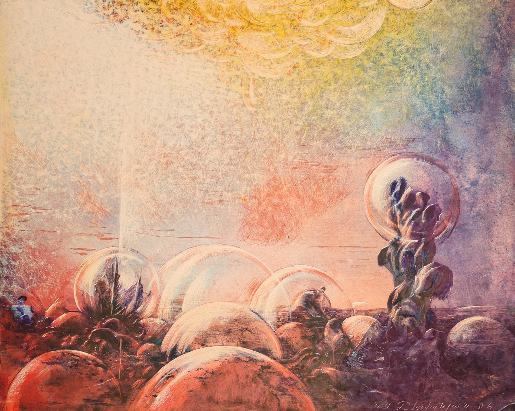 Reincarnazione, Surrealismo, Pittura astratta, Arte contemporanea originale - Painting di Nelson Serob Shirvanyan