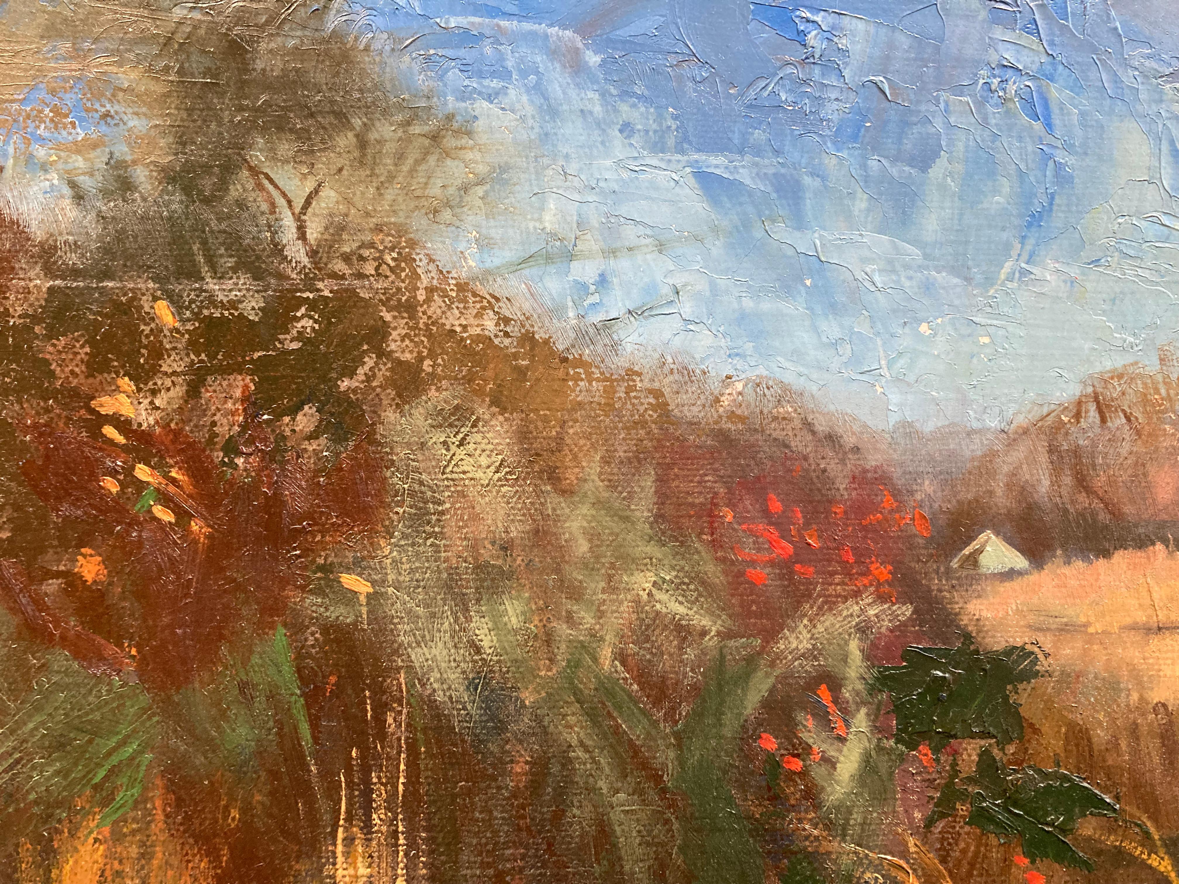 « Autumn Waterford 11.01.2015 » Peinture à l'huile impressionniste américaine en plein air en vente 1