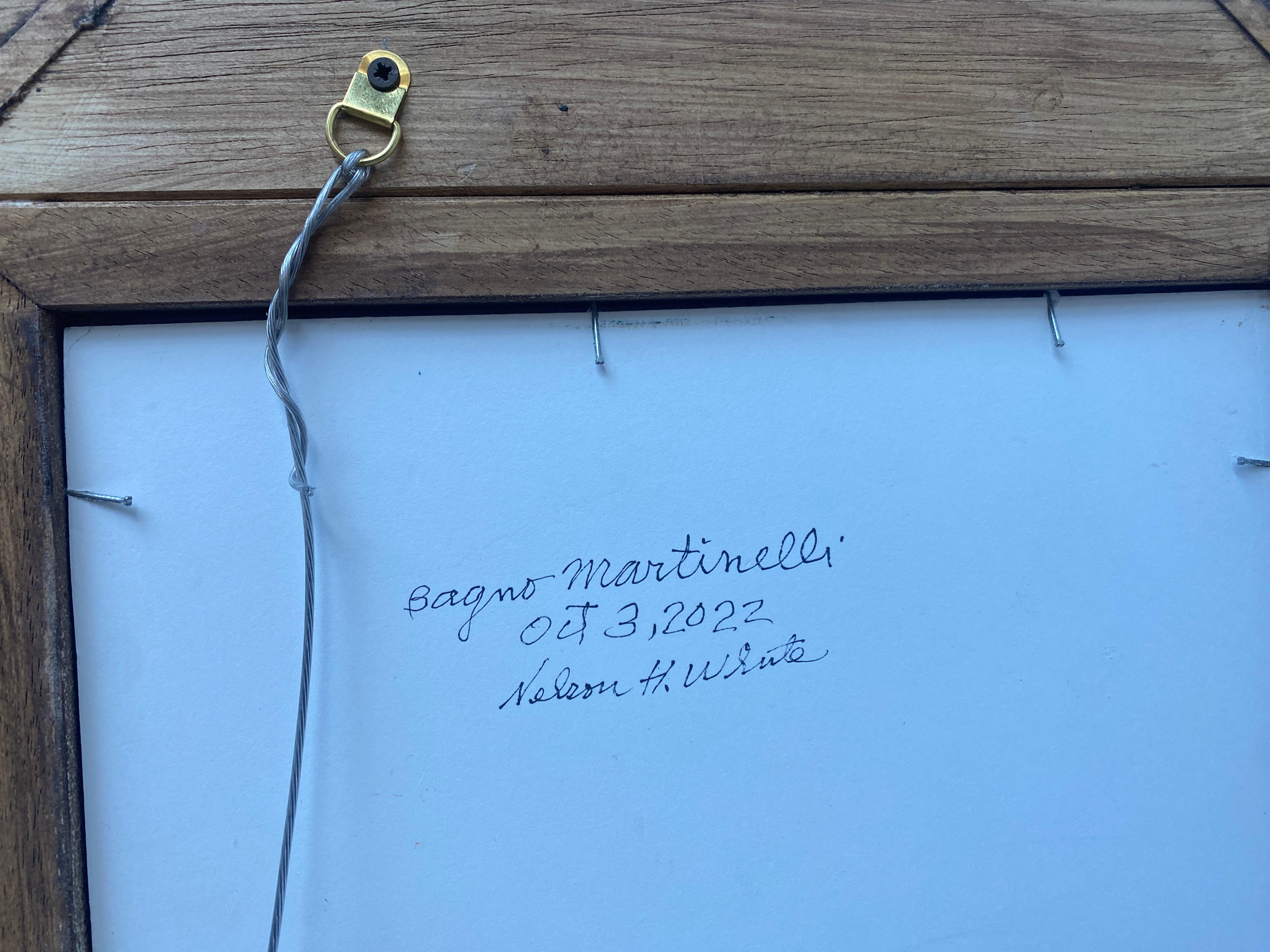 Bagno Martinelli 10.03.22 - Peinture impressionniste américaine représentant un parasol de plage en vente 5
