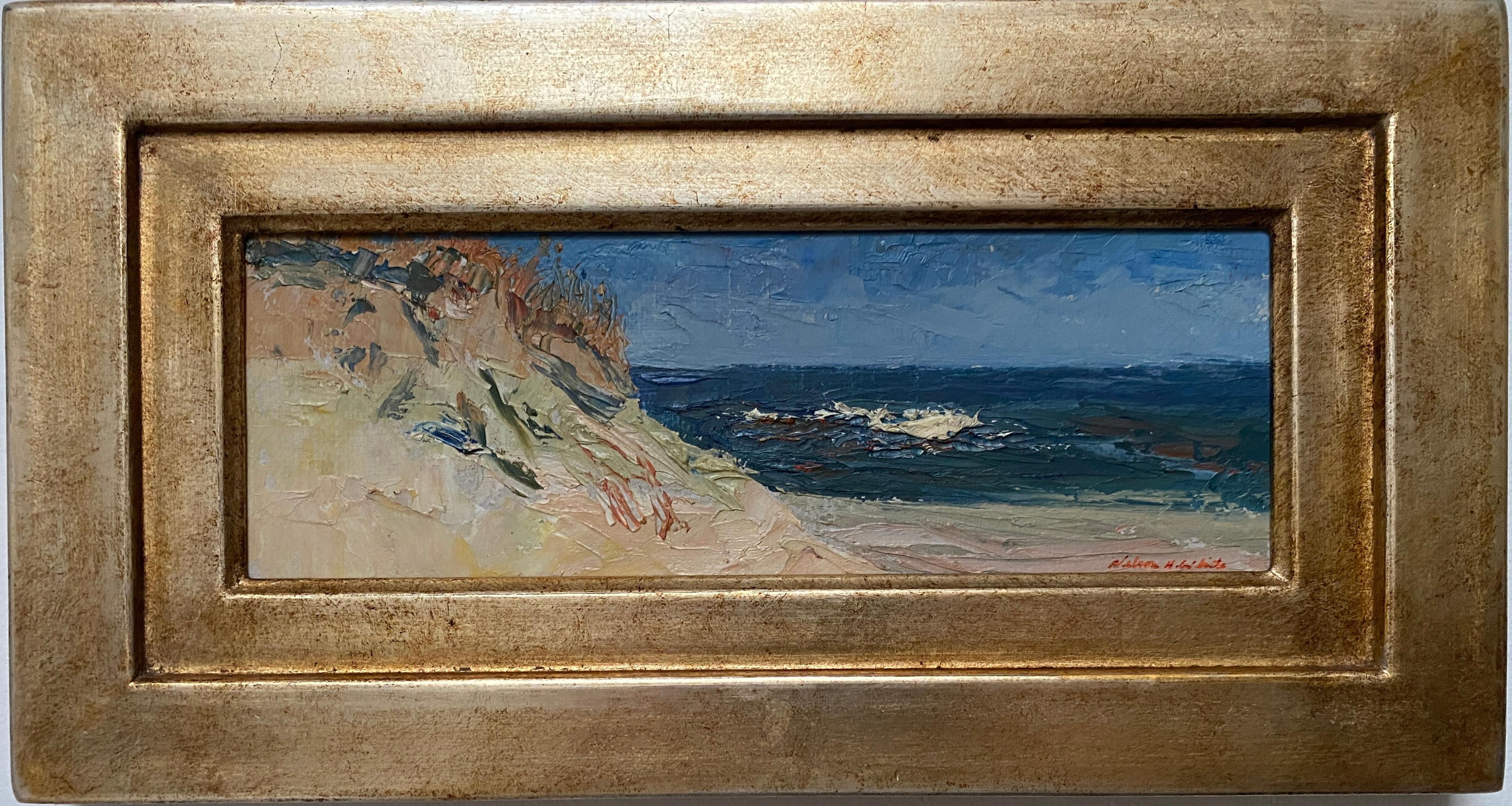 Landscape Painting Nelson White - "Cooper's Beach Long Island 12.17.2021 Southampton, NY, paysage marin impressionniste