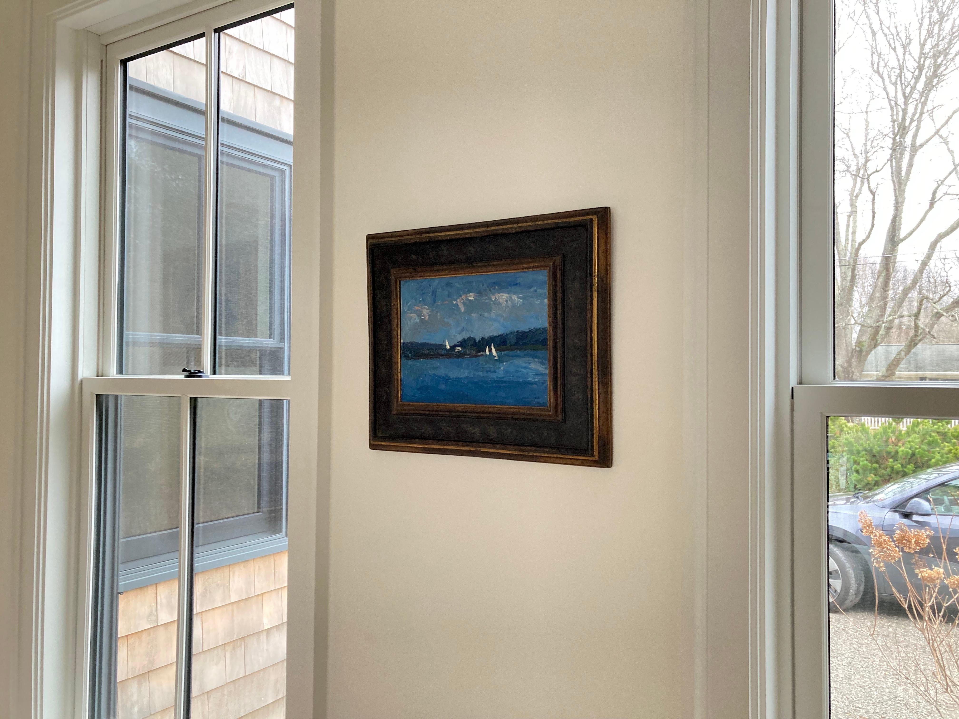 „Dering Harbor, Shelter Island 6.19.2023“ Amerikanische impressionistische Landschaft des Impressionismus, NY – Painting von Nelson White