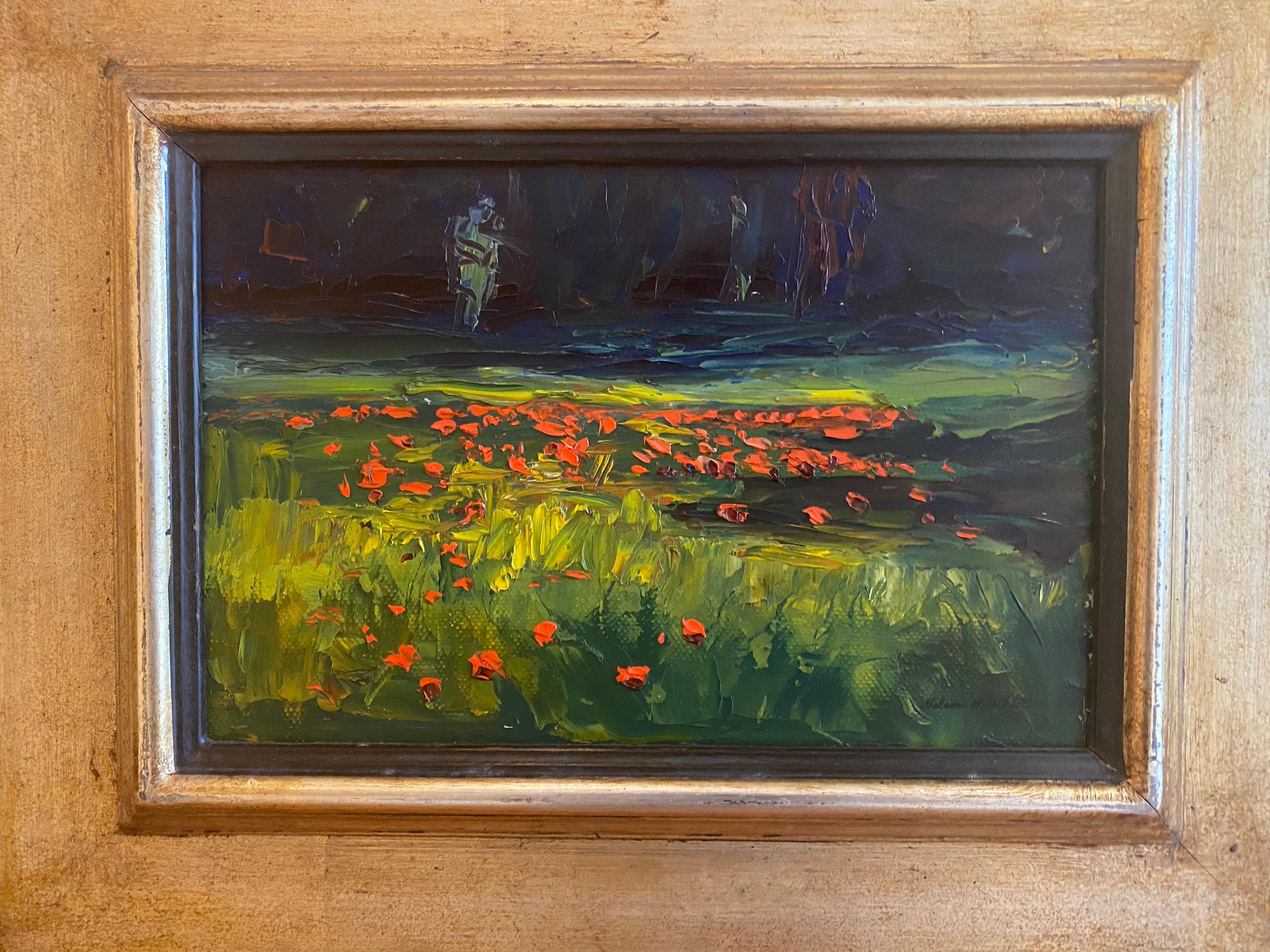 Field de coquelicots - Impressionnisme Painting par Nelson White