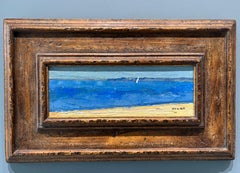 "Long Beach, Sag Harbor 04.16.2026" Oil painting, Impressionist Seascape, framed