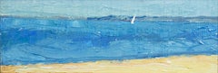 "Long Beach, Sag Harbor 04.16.2026" Oil painting, Impressionist Seascape, framed