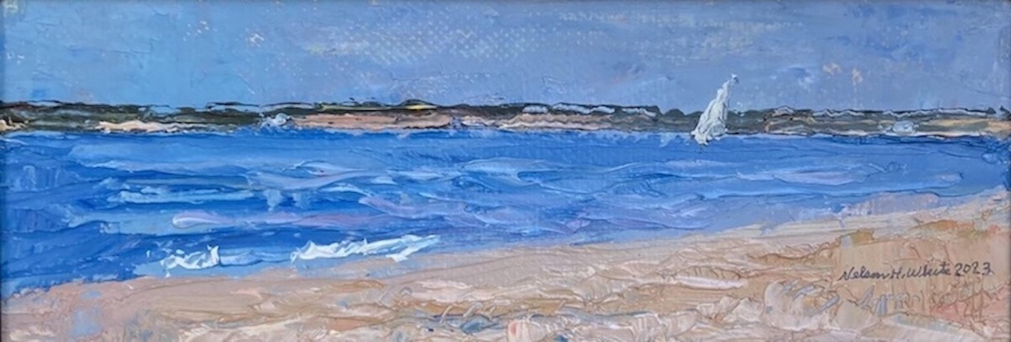 Nelson White Landscape Painting - "Long Beach, Sag Harbor 06.10.2023"