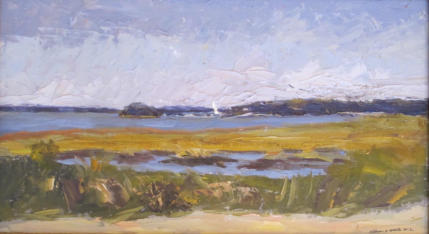 Nelson White Landscape Painting - Mashomack Point, 2012