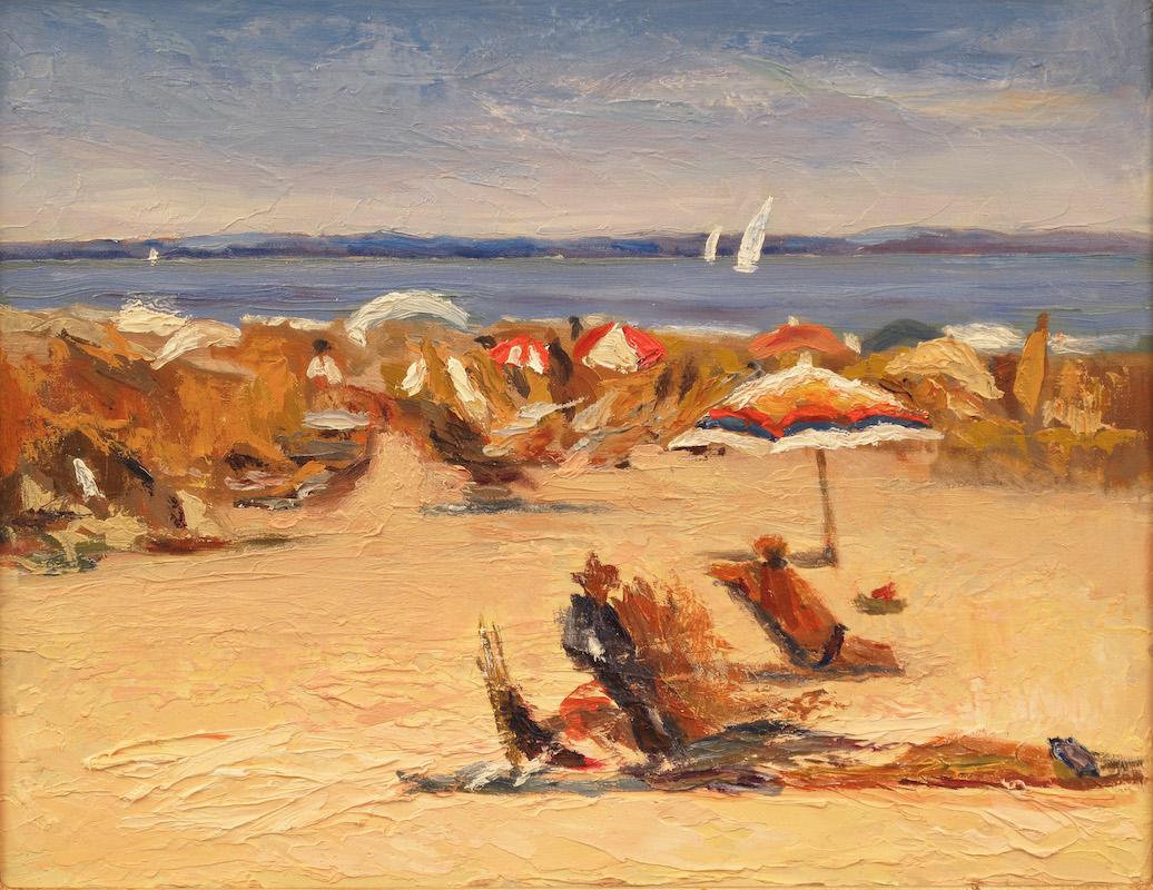 Nelson White Landscape Painting - "Ogunquit, Maine 03.16.2020" American Impressionist oil painting en plein air