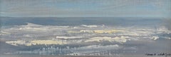 "Sea & Sky 9.28.2024" Impressionist Oil Painting, Ocean Waves, Signed and Framed