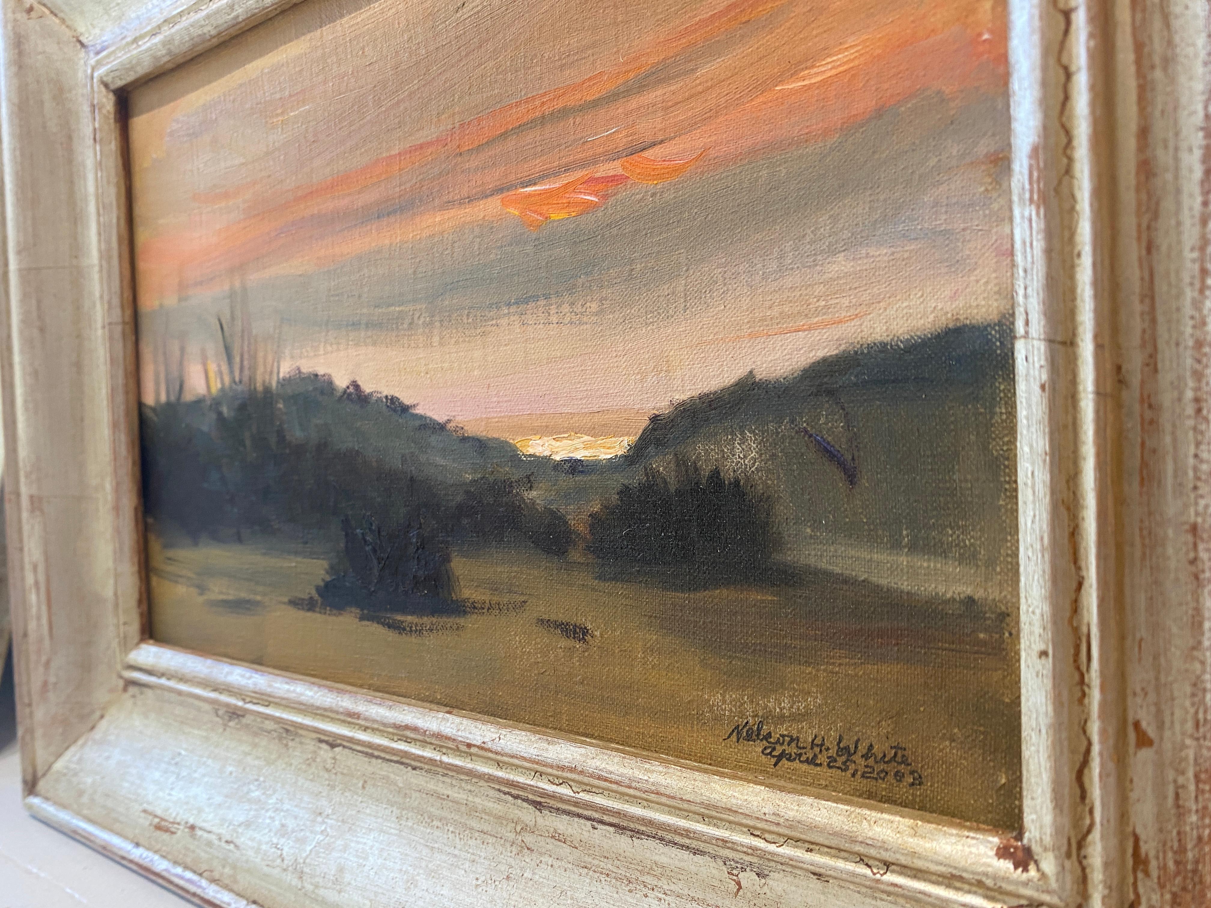 Lido Di Torre Del Lago, coucher de soleil 04.25.2003 - Impressionnisme Art par Nelson White