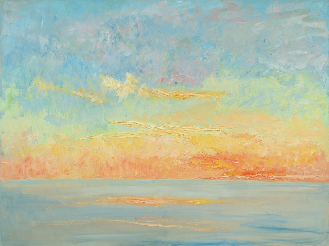 Nelson White Landscape Painting - Sunset Sea & Sky 02.01.2021