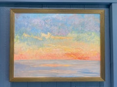 „Sunset Sea & Sky 02.01.2021“, Ölgemälde des amerikanischen Impressionisten N.H. Weiß