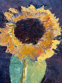 "The Sun Flower 06.29.2024" Still life plein air painting of yellow flower