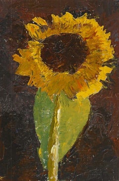 „Die Sonnenblume 06.29.2024“ Stillleben- Pleinair-Gemälde einer gelben Blume
