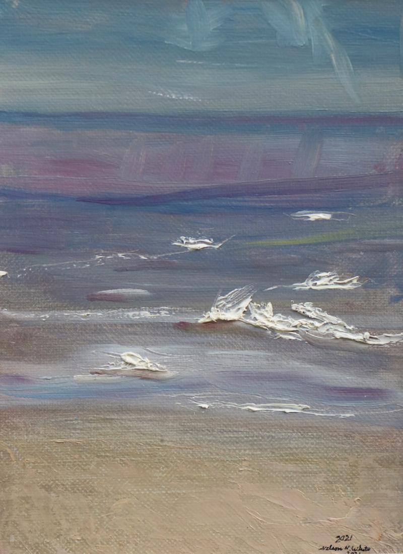 Nelson White Landscape Painting - The Waves 09.18.2021