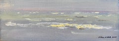 "The Waves 09.27.22" contemporary american impressionist seascape w custom frame