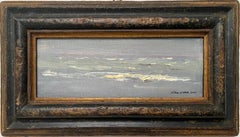 "The Waves 09.27.22" paysage marin impressionniste américain contemporain avec cadre personnalisé