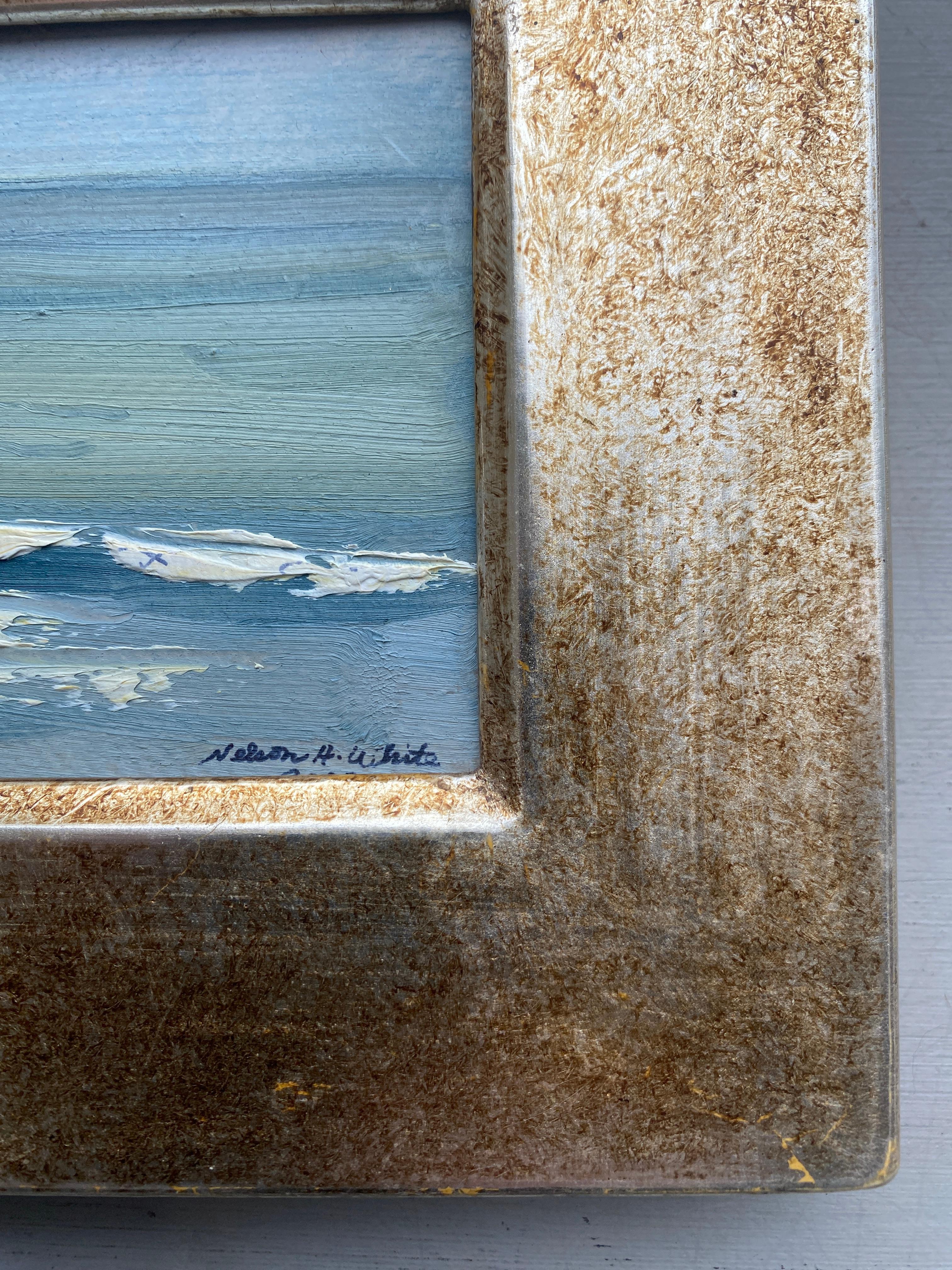 Une peinture en plein air de vagues empâtées. 