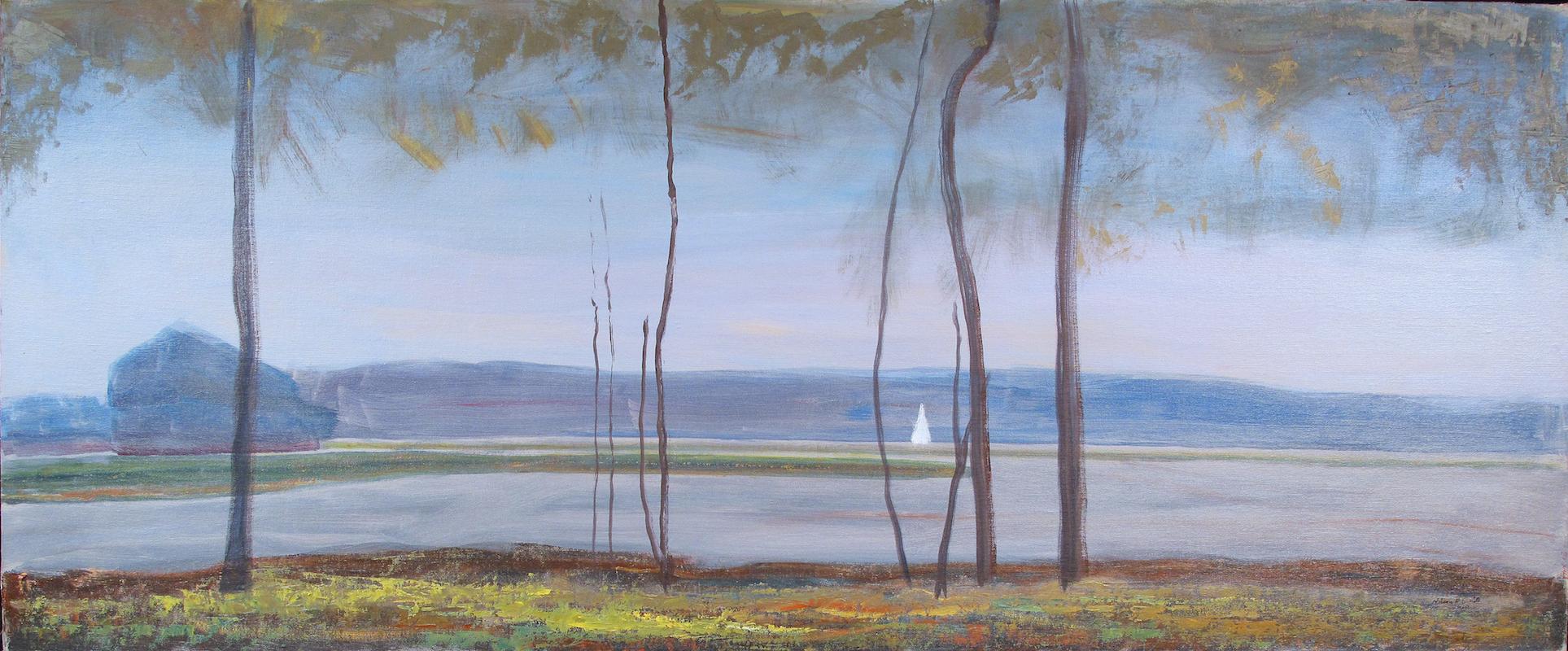 Nelson White Landscape Painting - The Woods Shelter Island 09.29.2020