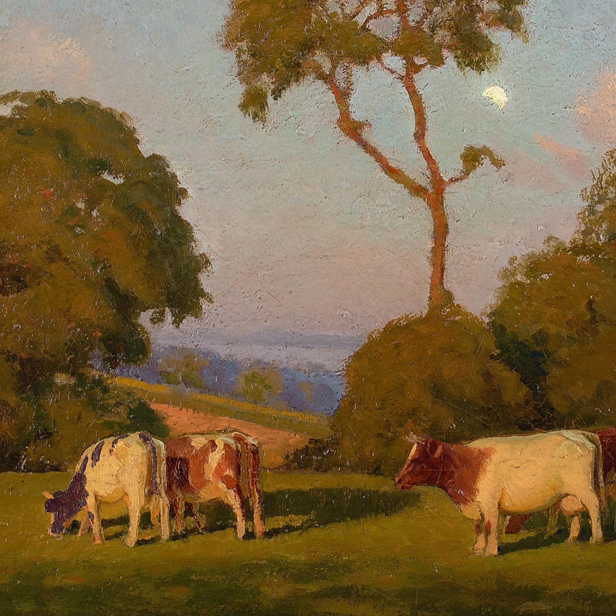 Nelson Wright, Pastoral Scene With Shimmering Pond, Oil Painting 4