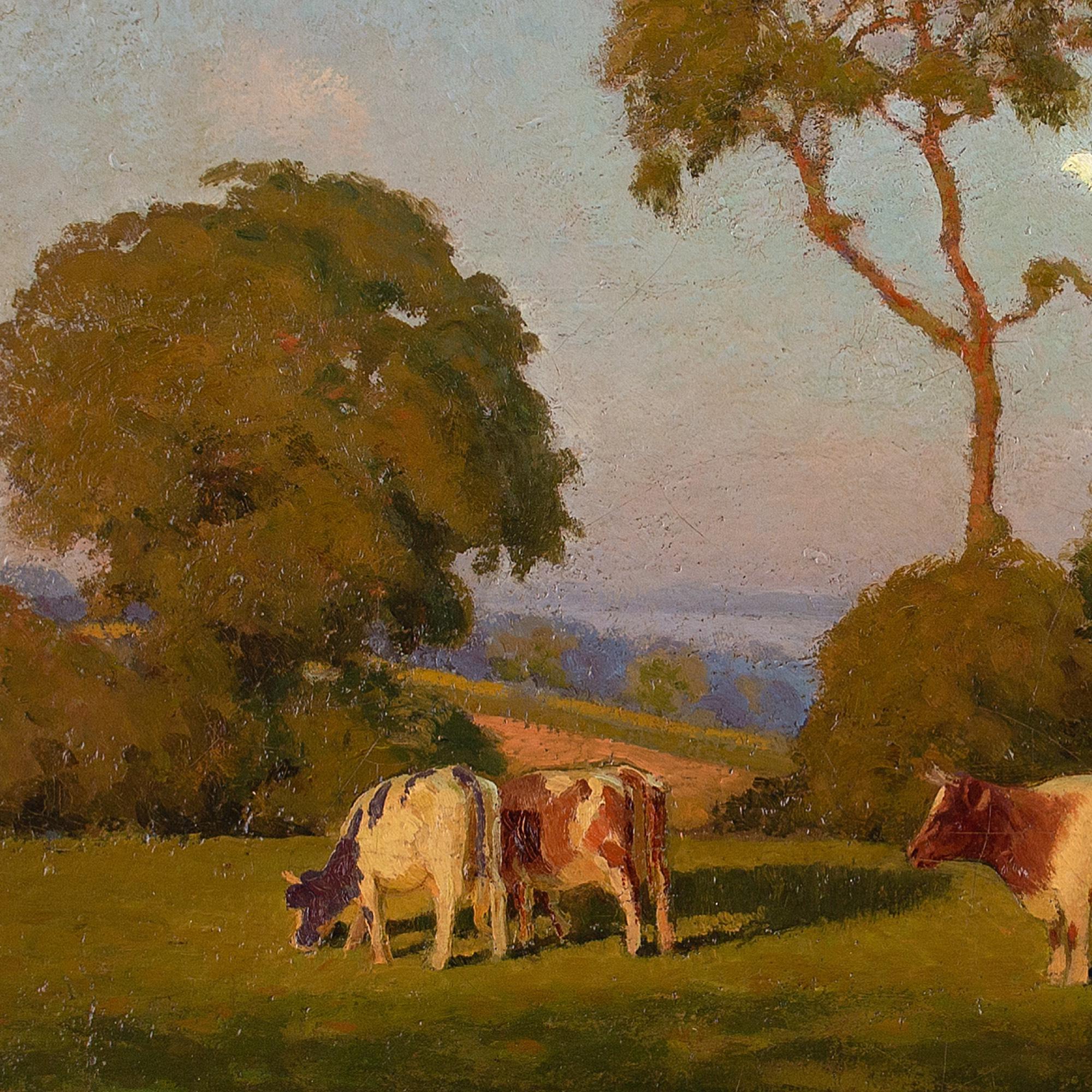Nelson Wright, Pastoral Scene With Shimmering Pond, Oil Painting 6