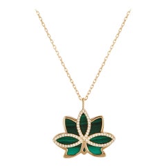 Nelumbo “LONG” Malachite Necklace