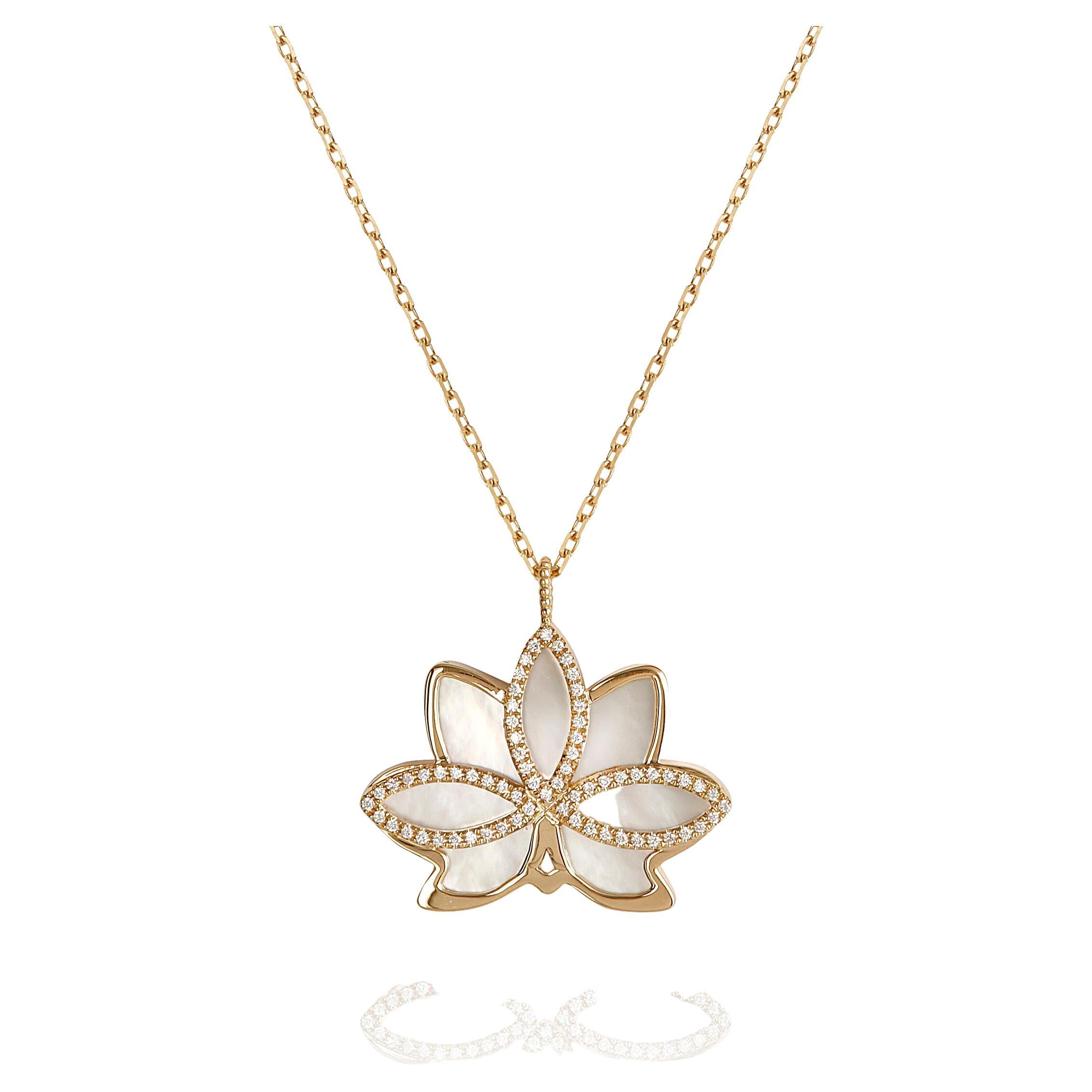 Nelumbo “Long” Whiteshell Necklace For Sale