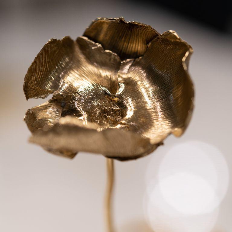 Hand-Crafted NELUMBO - Lotus Sculpture; flower gold finish; flower sculpture; Flower decor; For Sale