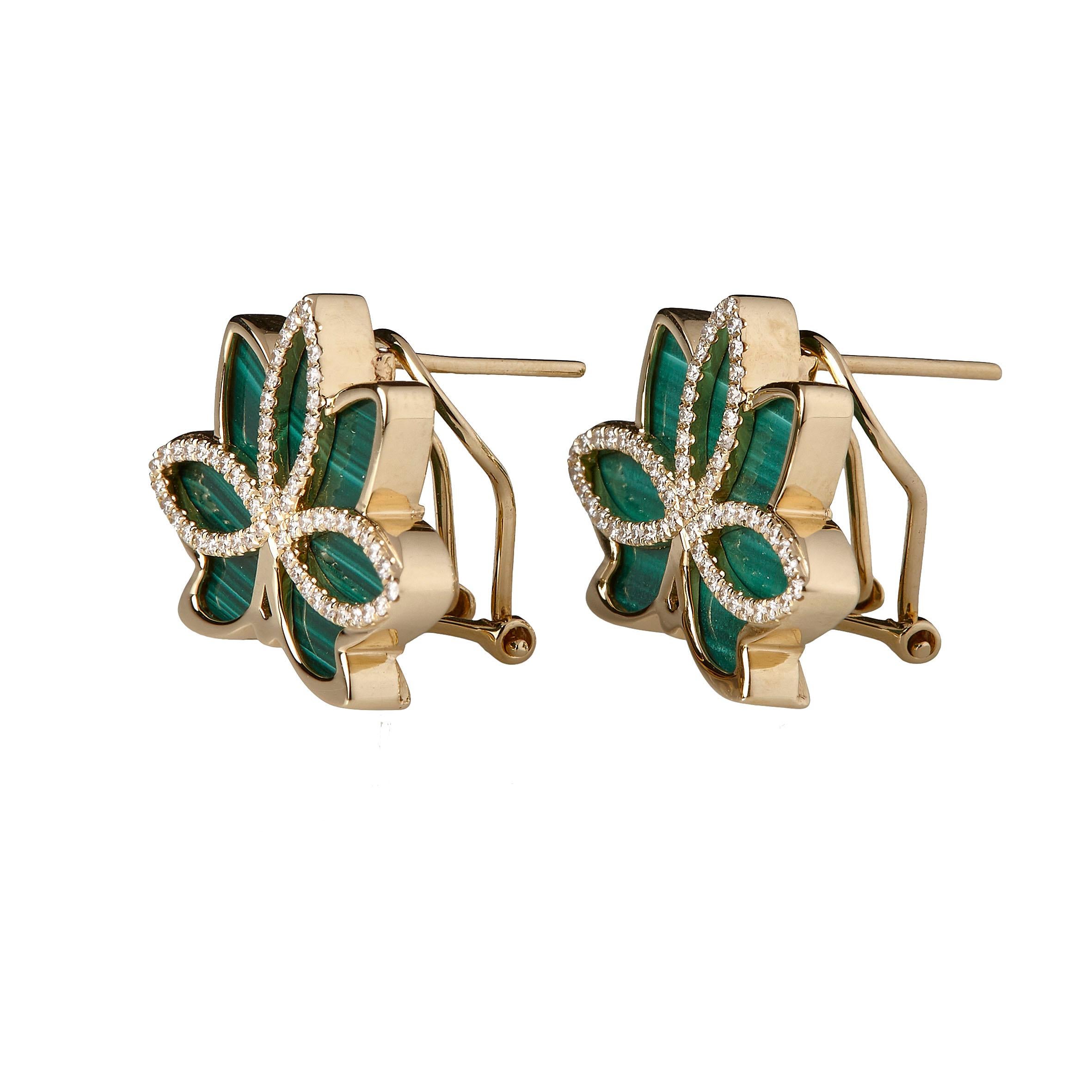 Made with genuine Nelumbo Malachite that emits a gentle glow, the earrings are elegant and eye-catching. Slightly larger than the mini ones with a clip on the back, these earring still manage to provide balance. These delicate studs remain