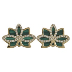 Nelumbo Malachite "Mini" Earrings