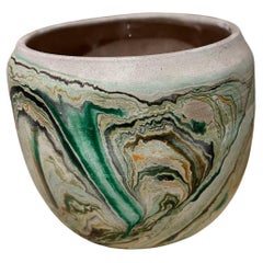 Nemadji Ceramic Indian Art Pottery Green Brown Vase Moose Lake