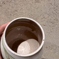 Nemadji Ceramic Indian Art Pottery Green Orange Vase Moose Lake