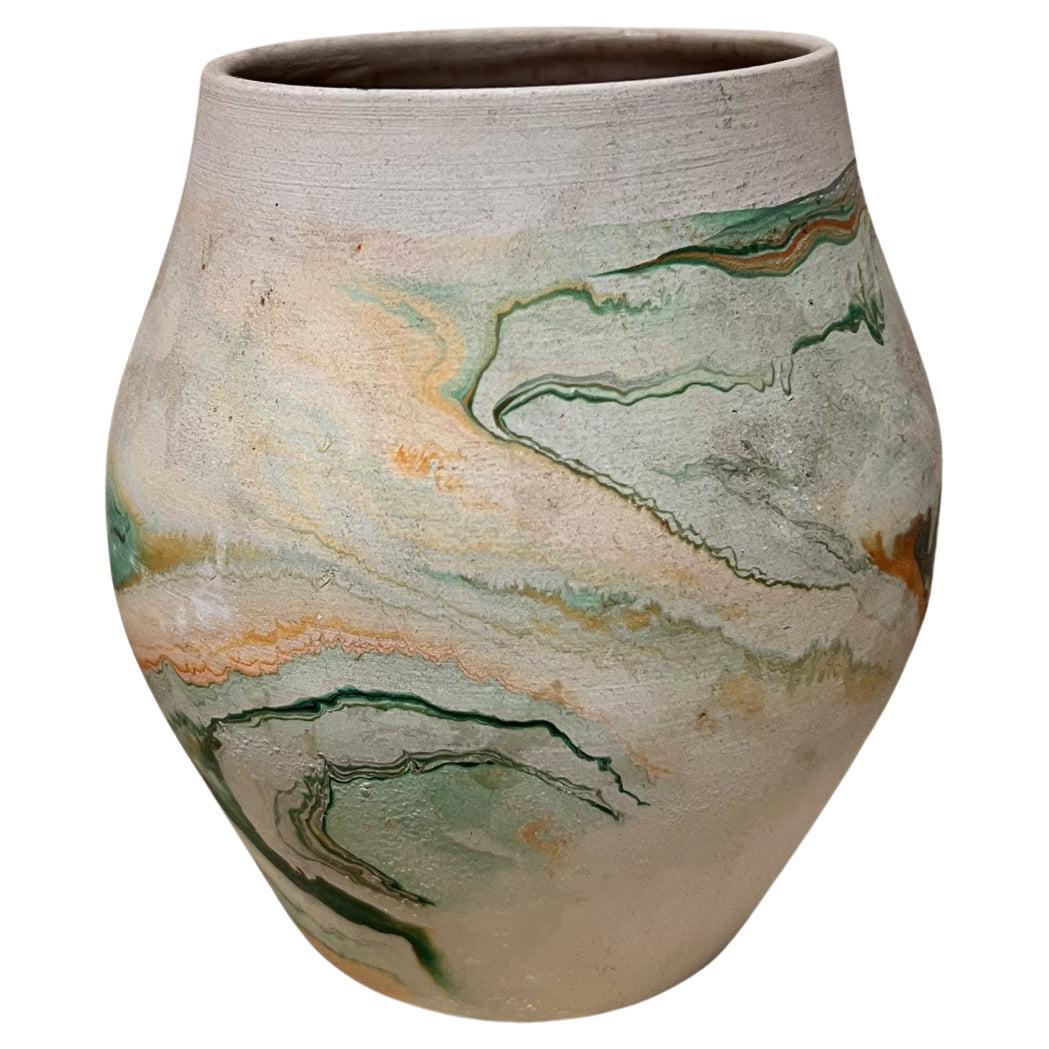 Nemadji Ceramic Indian Art Pottery Vaso verde arancione Moose Lake