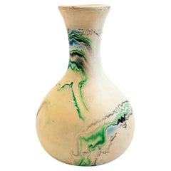 Vase en poterie de Nemadji - Tourbillons verts