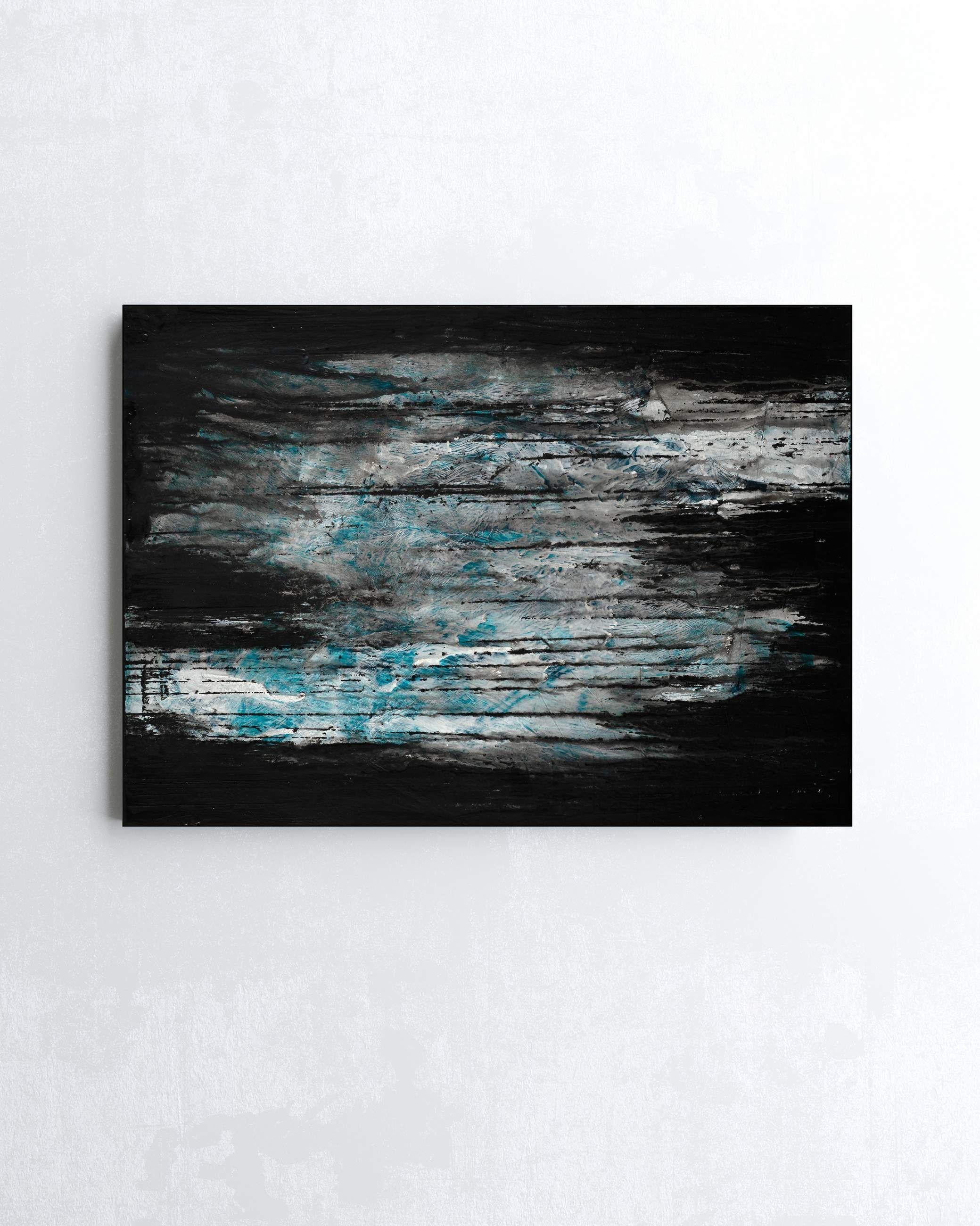 It covered up my soul, Painting, Acrylic on Canvas - Black Abstract Painting by Nemanja Nikolic